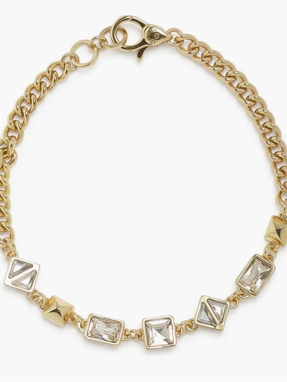 NWT AllSaints Gold Crystal-Station Chain‎ bracelet